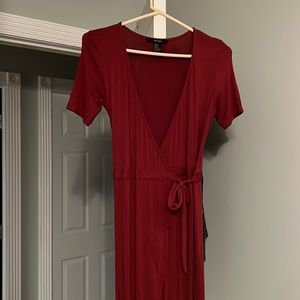 Maxi wrap dress with front slit
